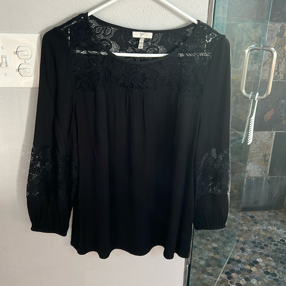 Joie black dress shirt with cute lace detail